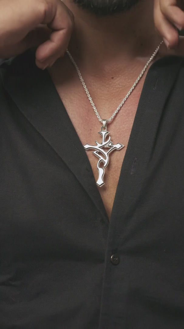 925. Sterling Silver Aesthetic Cross Pendant